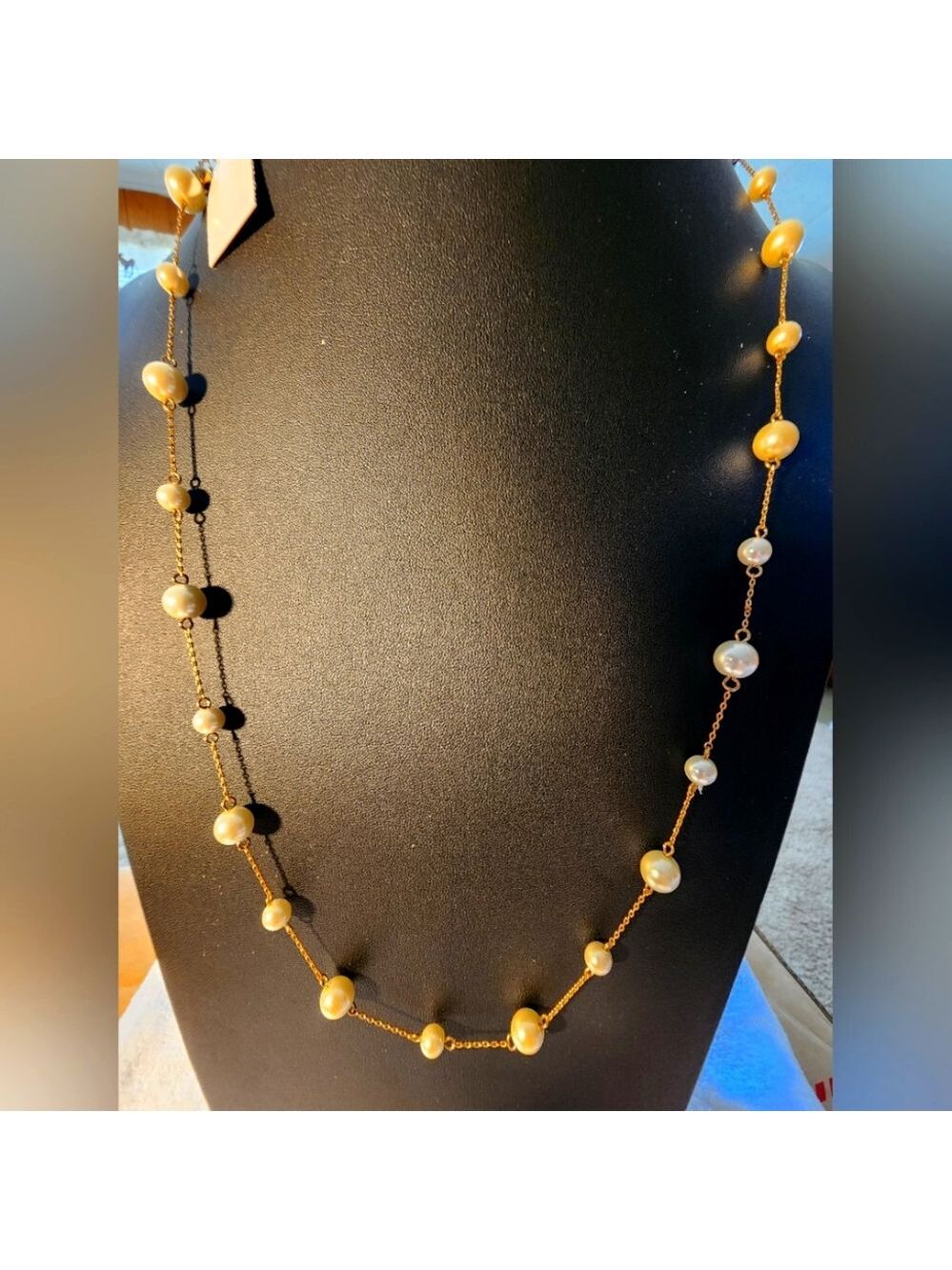 Ann Taylor Factory Faux Pearl Station Necklace – 18" NWT